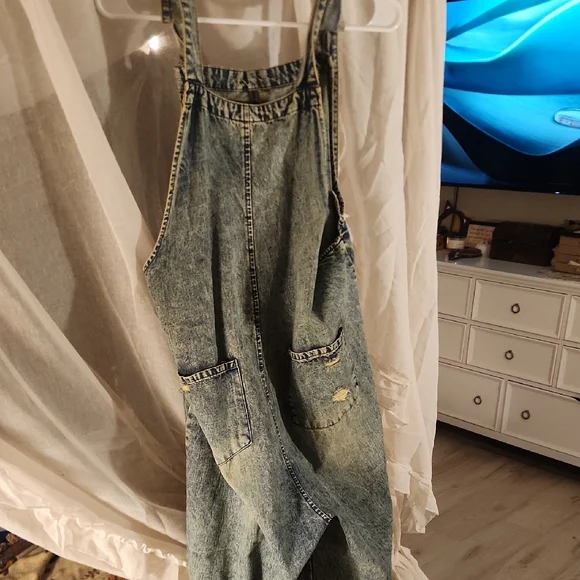 Casual Blue Denim Overalls Jaded Gypsy One Size - Picture 4 of 4